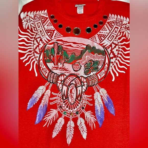 VINTAGE FAST FASHION OF CALIFORNIA Women’s Hand Painted T-shirt, One Size - Picture 8 of 16